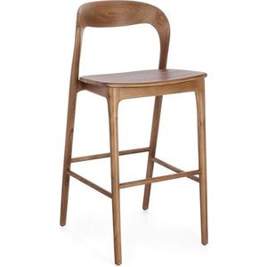 Hnědá barová židle z teakového dřeva (výška sedáku 72, 5 cm) Miley – Bizzotto obraz