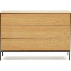 Nízká komoda v dekoru dubu v přírodní barvě 110x75 cm Vedrana – Kave Home obraz