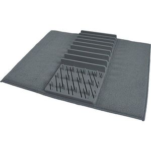 Šedá plastová odkapávací podložka na nádobí 50x38 cm – Homéa obraz