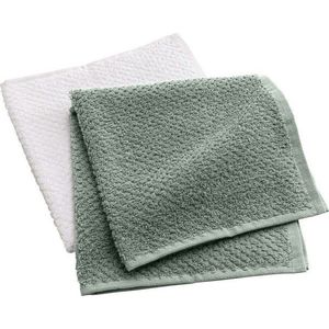 Bílé/zelené froté bavlněné ručníky v sadě 2 ks 50x50 cm Gourmet – douceur d'intérieur obraz