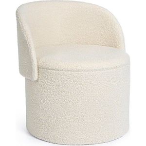 Krémový taburet z textilie bouclé Anthea – Yes Everyday obraz