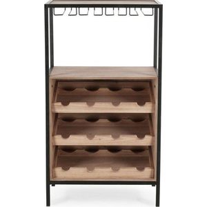 Vinotéka v přírodní barvě počet lahví 12, 51x91x30 cm Isaac – Yes Everyday obraz