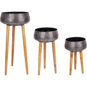 Kovové ručně vyrobené obaly na květináče v sadě 3 ks ø 37, 5 cm Varanasi – Bizzotto obraz