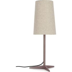 Béžová kovová stolní lampa s textilním stínidlem (výška 60 cm) Assam – Bizzotto obraz