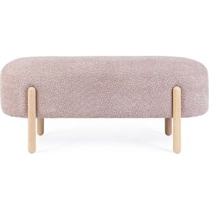Růžová polstrovaná lavice z textilie bouclé Dayla – Bizzotto obraz
