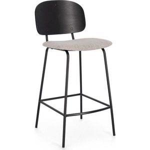 Černá/šedobéžová čalouněná barová židle (výška sedáku 67, 5 cm) Sienna – Bizzotto obraz