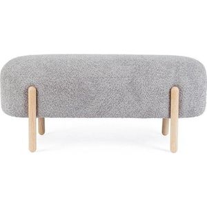 Šedá polstrovaná lavice z textilie bouclé Dayla – Bizzotto obraz