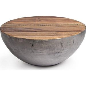 Šedý/v přírodní barvě kovový kulatý konferenční stolek ø 70 cm Lancaster – Bizzotto obraz