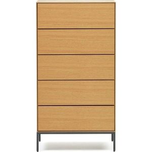 Vysoká komoda v dekoru dubu v přírodní barvě 60x114 cm Vedrana – Kave Home obraz