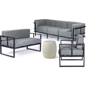 Šedý hliníkový zahradní lounge set pro 6 – Bonami Essentials obraz