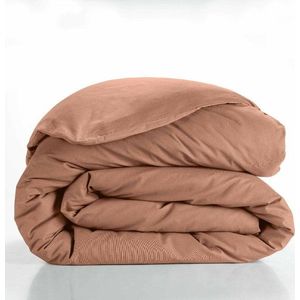 Bavlněný povlak na peřinu na dvoulůžko/prodloužený v lososové barvě 240x220 cm Lina – douceur d'intérieur obraz