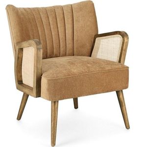 Sametové křeslo v hořčicové barvě Virna – Bizzotto obraz