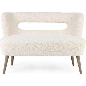 Krémová pohovka z umělé kožešiny 115 cm Cortina – Bizzotto obraz