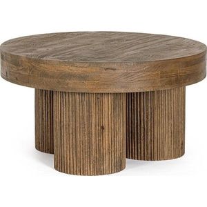 Kulatý konferenční stolek z mangového dřeva v tmavě přírodní barvě ø 75 cm Dacca – Bizzotto obraz