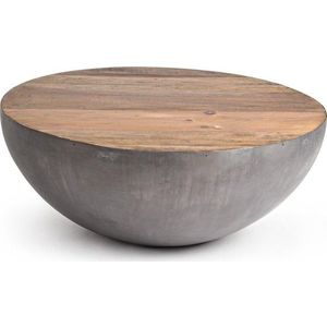 Šedý/v přírodní barvě kovový kulatý konferenční stolek ø 90 cm Lancaster – Bizzotto obraz