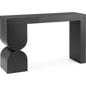Černý konzolový stolek se skleněnou deskou 32x120 cm Archie – Bizzotto obraz