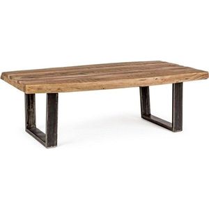 Černý/v přírodní barvě konferenční stolek s deskou z akácie 70x120 cm Elmer – Bizzotto obraz