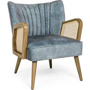 Šedomodré sametové křeslo Virna – Bizzotto obraz