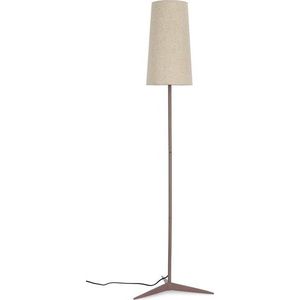 Béžová stojací lampa s textilním stínidlem (výška 166 cm) Assam – Bizzotto obraz
