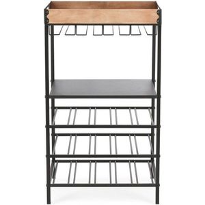 Černá kovová vinotéka počet lahví 15, 48, 5x84, 5x34 cm Isaac – Yes Everyday obraz