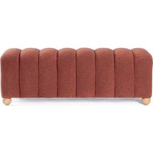 Polstrovaná lavice z textilie bouclé v terakotové barvě Zora – Bizzotto obraz