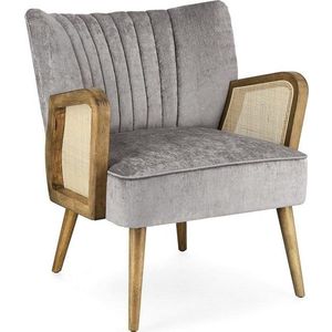 Šedé sametové křeslo Virna – Bizzotto obraz