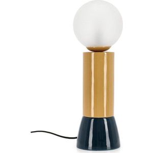 Kovová stolní lampa se skleněným stínidlem (výška 47 cm) Malton – Bizzotto obraz