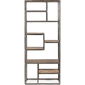 Černá/v přírodní barvě knihovna z masivu akácie 70x170x35 cm Elmer – Bizzotto obraz