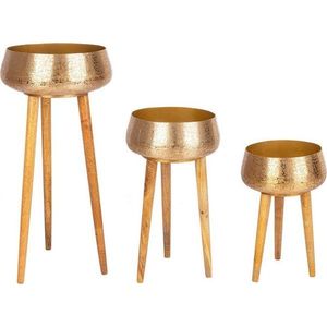 Kovové ručně vyrobené obaly na květináče v sadě 3 ks ø 37, 5 cm Varanasi – Bizzotto obraz