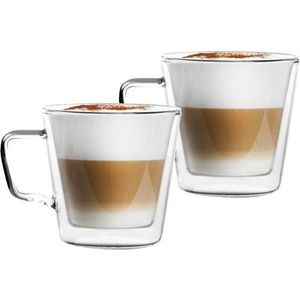 Dvoustěnné skleněné hrnky na cappuccino v sadě 2 ks 350 ml – Vialli Design obraz