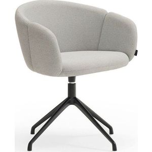 Světle šedé čalouněné jídelní křeslo s područkami Add – Teulat obraz