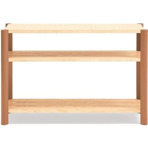 Regál v dekoru dubu v cihlové barvě/ve světle přírodní barvě 126x84x43 cm Bona – Teulat obraz