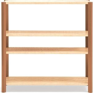 Regál v dekoru dubu v cihlové barvě/ve světle přírodní barvě 126x128x43 cm Bona – Teulat obraz