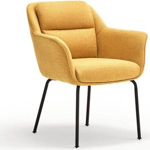 Čalouněné jídelní křeslo s područkami v hořčicové barvě Sadira – Teulat obraz