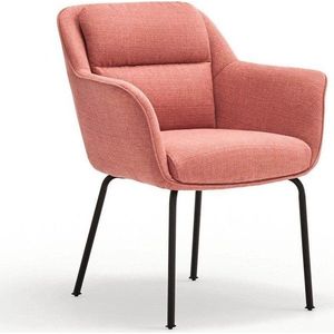 Růžové čalouněné jídelní křeslo s područkami Sadira – Teulat obraz