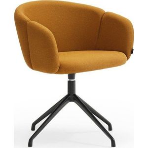 Čalouněné jídelní křeslo s područkami v hořčicové barvě Add – Teulat obraz