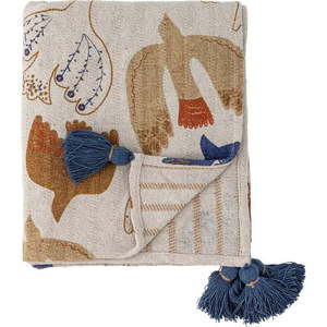 Hnědá deka z recyklované bavlny 130x160 cm Anniversary – Bloomingville obraz