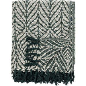 Zelená/béžová deka z recyklované bavlny 130x160 cm Ugento – Bloomingville obraz