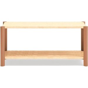 Regál v dekoru dubu v cihlové barvě/ve světle přírodní barvě 126x59x43 cm Bona – Teulat obraz