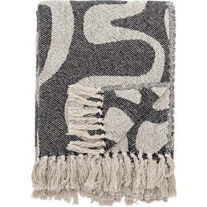Černá/béžová deka z recyklované bavlny 130x160 cm Salobre – Bloomingville obraz