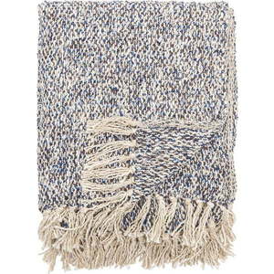 Šedomodrá deka s příměsí lnu 130x160 cm Ocean – Bloomingville obraz