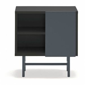Černý/antracitový matný noční stolek s poličkami Nube – Teulat obraz