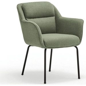 Zelené čalouněné jídelní křeslo s područkami Sadira – Teulat obraz