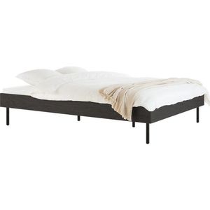 Černá dvoulůžková postel z dřevotřísky bez čela s roštem 200x200 cm Streiko – noo.ma obraz