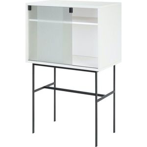 Šedobéžová vitrína s posuvnými dveřmi 70x109x40 cm Lekko – noo.ma obraz