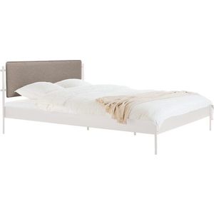 Bílá ocelová čalouněná dvoulůžková postel s roštem 180x200 cm Eton Basic – noo.ma obraz