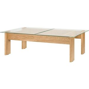 Konferenční stolek se skleněnou deskou v přírodní barvě 86x132 cm Naiko – noo.ma obraz