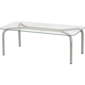 Konferenční stolek se skleněnou deskou ve stříbrné barvě 60x110 cm Uku – noo.ma obraz