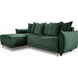 Zelená manšestrová rozkládací rohová pohovka (variabilní) Lazy Lukka – Miuform obraz