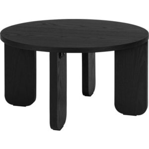 Černý kulatý konferenční stolek s deskou v dubovém dekoru ø 55 cm Kuvu – noo.ma obraz